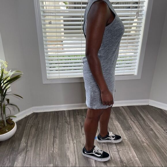 2/$20 American Eagle Heather Gray Knot Twist Cutout Back Mini Dress - Picture 4 of 13